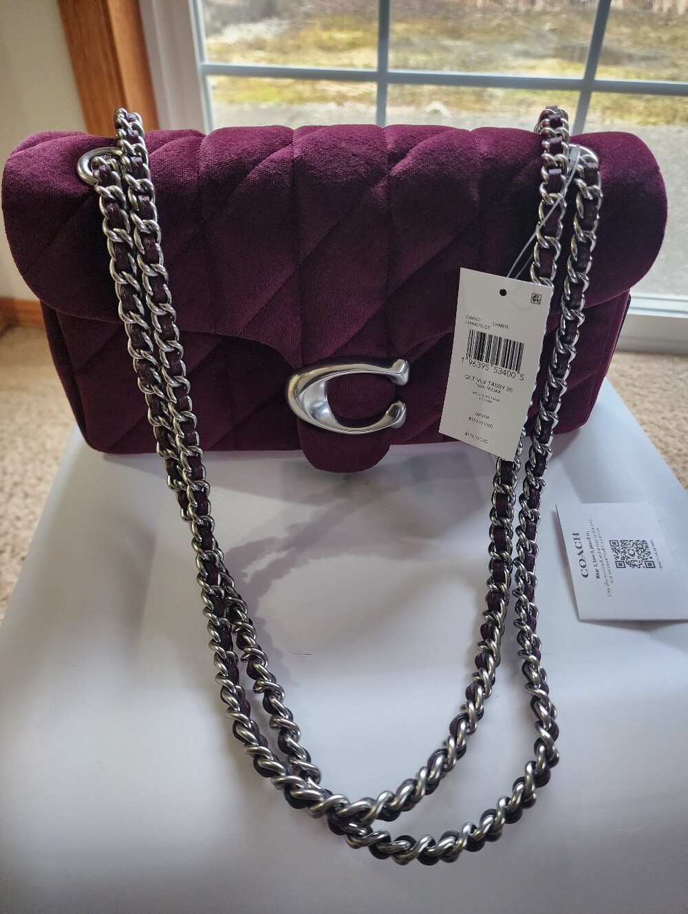 New Tags Nwt Coach Quilted Tabby 26 Velvet Merlot